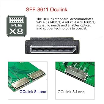 Ｓ (ㅅ´ ˘ `) Chenyang 50cm OCuLink SFF-8611 8X 8-Lane PCIe SSD Data Cable